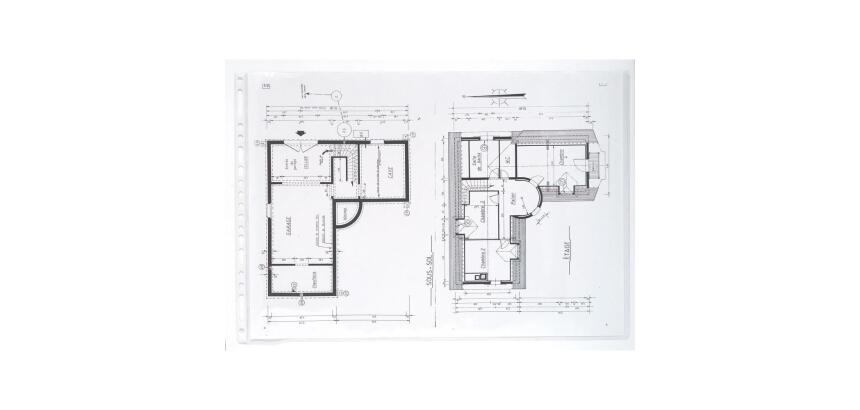 Sachet de 10 pochettes perforées PVC lisse 12/100e - A3 horizontal