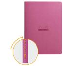 Rhodiarama piqûre textile A5 64p ligné papier ivoire 90g - Lilas