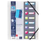 Trieur polypropylène 3 rabats Crystal colours 8 compartiments - Couleurs assorties