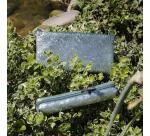 Céleste CUIR Trousse SLIM 19,5x2,5x4 cm Lazer Vert Argent