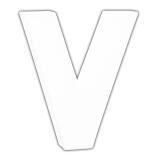 Petite lettre V 12cm - Blanc