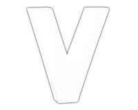 Letter 12cm, V. - Wit