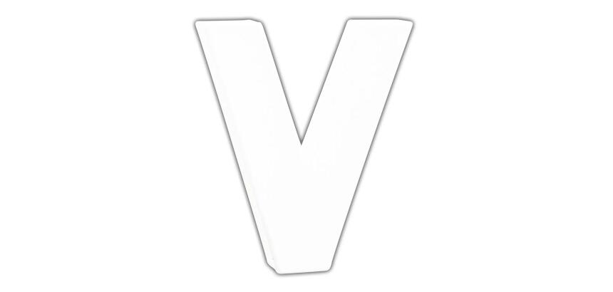 Letter 12cm, V. - Wit