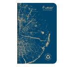 Carnet piqué FOREVER PREMIUM 100% recyclé 9x14cm 96 pages petits carreaux papier recyclé blanc 90 g - Assortis