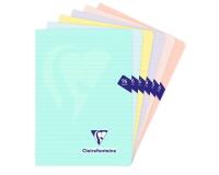 Carnet piqué Mimesys PASTEL A5 96 pages ligné couverture polypropylène - Assortis
