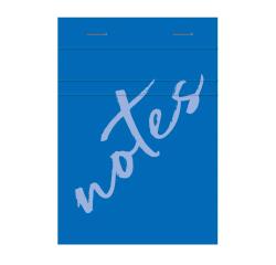 Bloc de bureau Notes agrafé en-tête A7 100 feuilles petits carreaux 60 g - Bleu clair