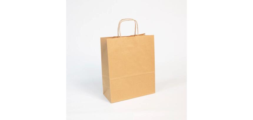 Paq.25 sacs kraft brun vergé, 22x10x27cm - Kraft