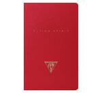 Flying Spirit Red carnet piqûre textile 7,5x12cm 48p ligné motifs assortis papier ivoire 90g - Rouge