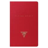 Flying Spirit Red carnet piqûre textile 7,5x12cm 48p ligné motifs assortis papier ivoire 90g - Rouge