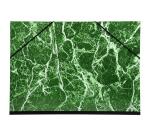 Carpetas de dibujo jaspeada barnizada con gomas elásticas - 37x52 cm para archivar 32,5x50 cm - Lomo de tela: 3 cm - Verde