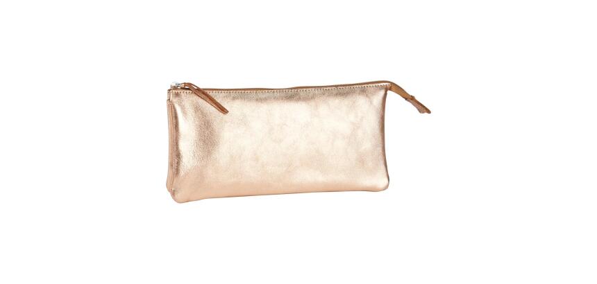 CUIRISÉ Grande Pochette 2 compartiments 22x11 cm - Cuivre