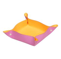 Rhodiarama vide-poche réversible simili cuir italien 12x12x4,5 cm - Lilas