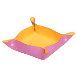 Rhodiarama vide-poche réversible simili cuir italien 12x12x4,5 cm - Lilas