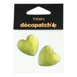 Sachet 2 coeurs 3cm - vert - Vert