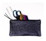 CÉLESTE CUIR Trousse plate 11x22 cm Lazer Bleu