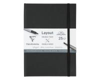 Layout double-face carnet ouverture à plat 25F A5 220g - Noir