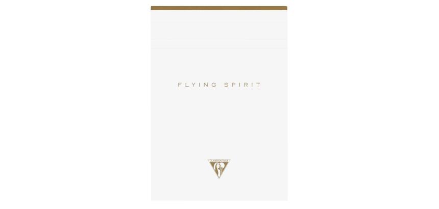 Bloc entoilé en-tête Flying Spirit White A5 140 pages détachables ligné motifs assortis papier ivoire 90g - Blanc
