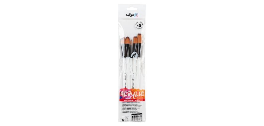 Darwi For You Set de 5 pinceaux moyens 3 - Blanc