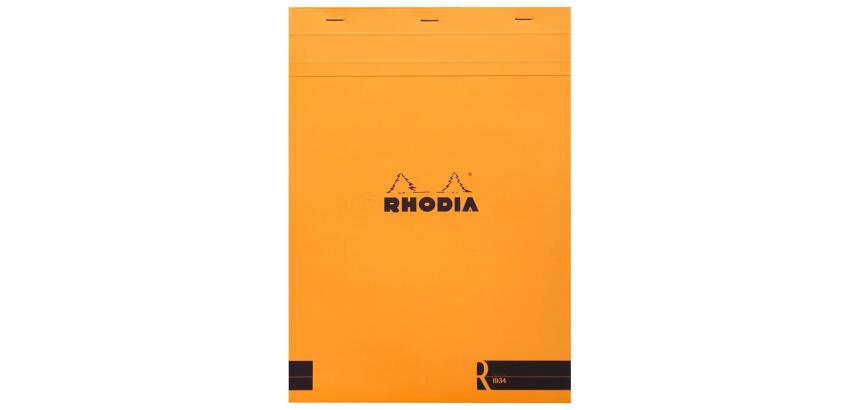 Bloc agrafé Rhodia le R N°18 21x29,7 cm 70 feuillets ligné 90g - Orange
