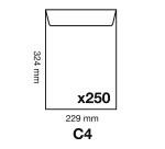 Boite de 250 Pochettes Kraft Milleraies Brun C4-229x324 mm - Auto-Adhésives - 90g/m2 - Brun