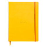 Rhodiarama carnet souple 19x25 cm 160 pages ligné papier ivoire 90g fermeture élastique - Jonquille