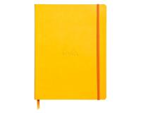 Rhodiarama carnet souple 19x25 cm 160 pages ligné papier ivoire 90g fermeture élastique - Jonquille