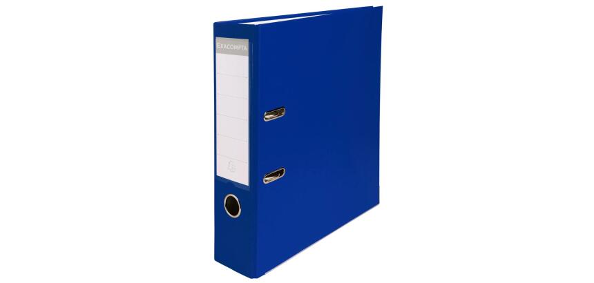 Classeur levier exacompta a4 polypropylène 22/10e dos 80mm coloris bleu foncé