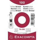 Paquet 100 fiches sous film - bristol dots non perforé - 74x105mm - Blanc