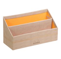 Rhodiarama porte-courrier simili cuir italien 25x10x14 cm - Beige