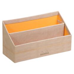 Rhodiarama porte-courrier simili cuir italien 25x10x14 cm - Beige