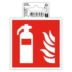 Hinweisschild, Feuerlöscher, PVC, selbstklebend und rutschfest, 10x10 cm - Rot