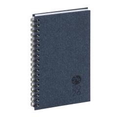 Agenda de poche Eurotime 16S spiralé Forever recyclé 9 x 16 cm Semainier Janvier à décembre 2026 - Bleu