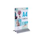 Inclined visual display holder A4 aluminium foot - Crystal