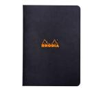 Cahier piqué Rhodia Classic 14,8x21 cm 96 pages petits carreaux 5x5 non détachables 80g - Noir