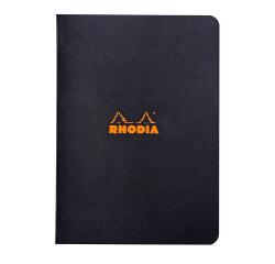 Rhodia Classic geniet notitieboek 14,8x21 cm, 48 blad klein geruit 5x5, niet uitscheurbaar, 80g - Zwart
