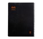 Notebook Rhodia Classic reliure intégrale 22,5x29,7 cm 160 pages ligné avec marge et cadre en-tête détachables 80g - Noir