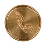 Pastille laiton sceau sur broche lettre anglaise