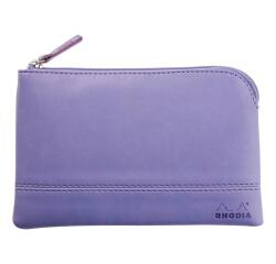 Rhodiarama pochette zippée en simili cuir - taille S (11x17 cm) - Iris
