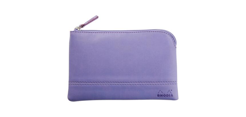Rhodiarama pochette zippée en simili cuir - taille S (11x17 cm) - Iris
