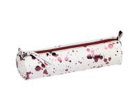 COSMICUIR CUIR Lisse Trousse ronde Ø5,5x22 cm Cerise