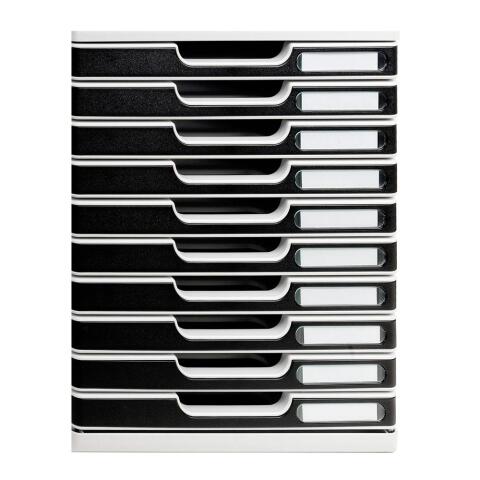 Módulo A4, cajones cerrados + 10 alturas + STOP de seguridad, tamaño: 10 X 26mm OFFICE - Negro