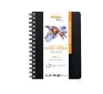 Rhodia Touch Mixed Media Book, papier Paint'On extra-blanc 250g - A6 portrait, 64 pages - Noir