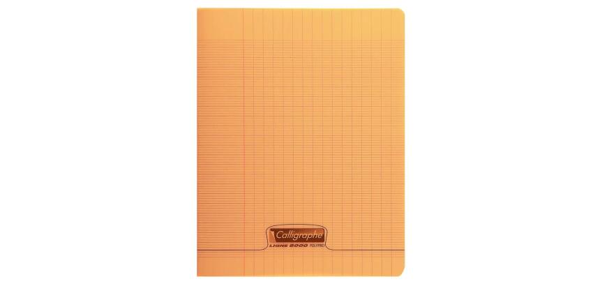 Cahier piqué 8000 POLYPRO 17x22 cm 192 pages grands carreaux 90 g - Orange