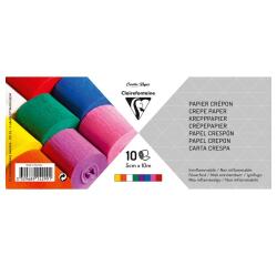 PAPIER CRÉPON IGNIFUGÉ, 10 bandes au format 5cmx10m - Assortiment mixte