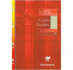 Copies doubles de couleur sous étui A4 100 pages perforées grands carreaux