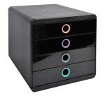 Module de classement Pop-Box 4 tiroirs Aquarel - Couleurs assorties