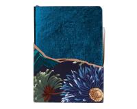K3 blue, Carnet cuir A6 10,5x14,8 cm, 144 pages, ligné. - Bleu
