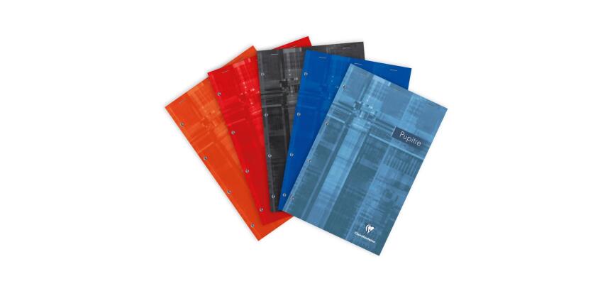 Bloc Pupitre agrafé en-tête A4+ 80 feuilles perforé 4 trous détachables ligné + marge Couleur aléatoire - Assortis