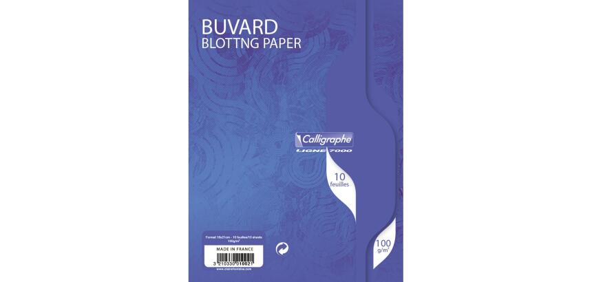 Buvard 7000 16x21 cm 10 feuilles uni 100 g teinte blanche