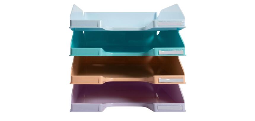 Pack of 4 letter trays COMBO Pastel col. - Assorted colours